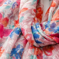 Nouveaux foulards en coton à motif floral rose fantaisie, doux et fins, pour l'été, châles de plage pour femmes, foulard imprimé en voile de coton