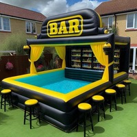 Bar de piscine gonflable avec sièges, pub flottant portable pour événements en plein air, usage commercial, certifié EN14960