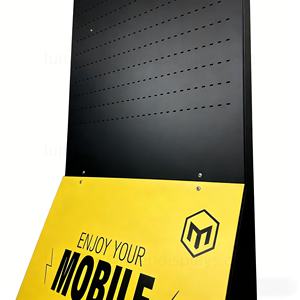 ชั้นวางสินค้าแบบติดผนังพร้อมตะขอสำหรับอุปกรณ์เสริมโทรศัพท์มือถือ ชั้นวางโลหะแบบตะแกรงสำหรับผลิตภัณฑ์ 3C ที่ชาร์จ และสายเคเบิล - Product Image 5