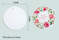 Ornements de Noël ronds en céramique vierges pour sublimation, 7,3 cm, 3 mm, à imprimer soi-même, pendentifs à suspendre pour sapin de Noël, décoration de fête et de maison
