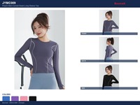 Haut de yoga court pour femme, vêtement de sport respirant, séchage rapide, extensible dans les 4 sens, sans couture, doux, anti-humidité, contrôle du ventre, devant