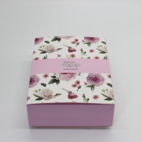 Boîte en papier d'emballage cosmétique écologique à motif floral imprimé sur mesure pour crème pour le visage, matériaux recyclés, boîtes pliantes roses