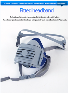 Demi-masque respiratoire de protection chimique, masque anti-poussière industriel, masque anti-gaz, masque anti-poussière pour la peinture, masque respiratoire anti-pollution chimique - Product Image 6