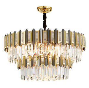 Zèle éclairage décoratif rustique or salon luminaires led plafond lustres en cristal modernes - Product Image 6