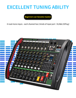 Xtuga M8 Factory 8 canaux USB Digital Soundcraft Console de mixage audio professionnelle pour scène vidéo et éclairage