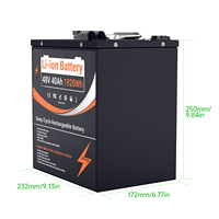 Batterie Li-ion U003 en stock en Allemagne, 48V 40Ah 50A BMS, 1000 cycles, certifiée CE, garantie 1 an pour bateaux