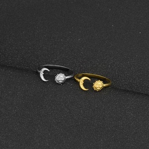 Best Sales Minimalist Niche Design Stainless Steel Moon Sun <b>Ring</b> Fashionable Unisex's <b>Adjustable</b> <b>Rings</b> Fashion Jewelry Wholesale - Product Image 2