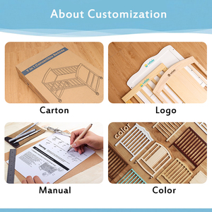 Nueva <span class=keywords><strong>Cuna</strong></span> de Madera de Pino Sólido Blanca para Bebé, <span class=keywords><strong>Cuna</strong></span> para Niños con Cabecera Acrílica con Luces y Cajón - Product Image 4