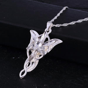 WOWEI Offre Spéciale à la mode Seigneur des anneaux étoile du soir elfe princesse argent plaqué alliage cristal collier pour femmes bijoux cadeau - Product Image 4