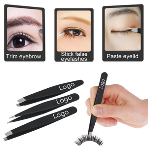 Wholesale Private Label Logo White Black Pink Thick Metal Stainless Steel <strong>Brow</strong> Tweezers Eyelash Tweezers Grip Tweezers <strong>Scissors</strong> - Product Image 4