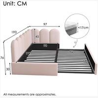 Modernes Holz-Doppelbett/Queensize-Bett mit Stauraum und Regalen, Platzsparendes Umweltfreundliches Rosa Schlafzimmer-Apartment-Bett