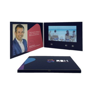 Carte de vœux vidéo numérique personnalisée avec écran LCD IPS de 4,3/5/7 pouces, livre vidéo de mariage, brochure imprimée sur papier - Product Image 1