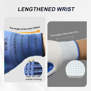 Gants de travail personnalisés XINGYU avec logo, polyester, coton, élasthanne, soie, <span class=keywords><strong>latex</strong></span>, revêtement gaufré, sécurité, doublure en nylon, gants de travail enduits de <span class=keywords><strong>latex</strong></span> - Product Image 5