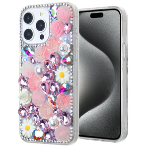 Coque de téléphone KINGSOUL de luxe scintillante entièrement sertie de diamants, personnalisable, pour femmes, compatible avec iPhone 16/16pro/16pro Max - Product Image 2