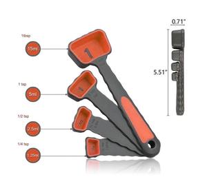 El juego <span class=keywords><strong>de</strong></span> <span class=keywords><strong>cucharas</strong></span> <span class=keywords><strong>medidoras</strong></span> <span class=keywords><strong>de</strong></span> plástico duradero ecológico incluye una cucharadita para mediciones precisas, ingredientes líquidos secos - Product Image 4