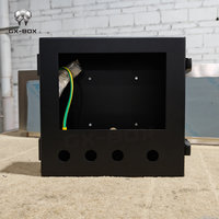 Boîtier électronique extérieur personnalisé noir verrouillable en aluminium, boîte de distribution, panneau de commande métallique IP54 en acier inoxydable
