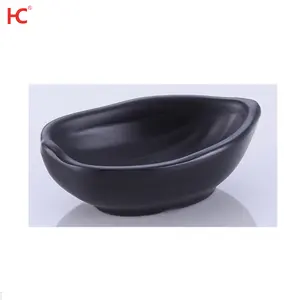 Ms517 Factory Customized Melamine Matte Black 100% Plastic Sushi Mustard Sauce Dish Specail Style Restaurant Sustainable Parties