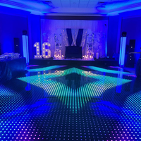 Équipement d'éclairage de scène pour piste de danse étanche à 64 LED RGB, contrôleur 408, télécommande DMX, panneaux de sol pour bar musical, club