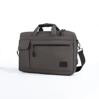 Sac à bandoulière élégant en toile camouflage et cuir véritable pour ordinateur portable, style vintage coréen, gris, idéal pour les voyages