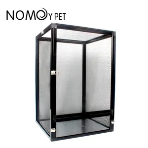 Nomoy לחיות מחמד 2020 חדש באיכות גבוהה שחור אלומיניום סגסוגת לחיות מחמד כלוב זוחלים זיקית מסך כלוב NX-06