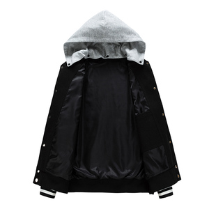 Veste universitaire d'hiver à capuche en pur coton chaud polaire Letterman veste <span class=keywords><strong>manteau</strong></span> pour hommes - Product Image 2