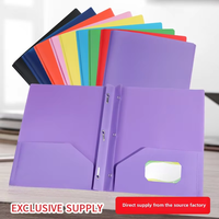 BoYing A4 PP Classeur de présentation et organiseur de documents multi-poches à 3 trous avec logo personnalisé pour le bureau, l'école et le rangement professionnel
