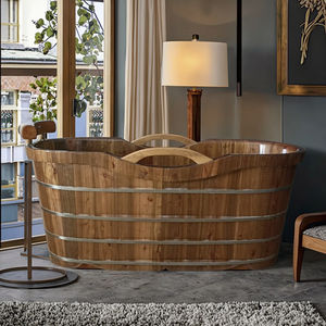 Vente en gros de baignoire moderne ovale en bois glacée pour 1 à 2 personnes baignoire de <span class=keywords><strong>spa</strong></span> baignoire plongeante en PVC avec contrôle <span class=keywords><strong>Balboa</strong></span> couvercle personnalisable - Product Image 3