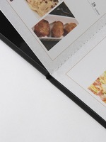 Porte-menu en cuir PU noir OEM, 4 vues, porte-menu de restaurant de luxe avec logo