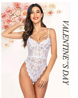 X1595 vente en gros Sexy dentelle body mature une pièce populaire voir à travers pansement filles sous-vêtements sensuelle Lingerie bébé poupée