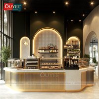 Conception personnalisable de comptoir de bar en bois pour café dans un centre commercial aéroportuaire