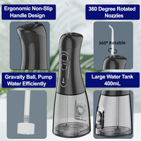 Jet Buccal Nettoyage Dentaire Professionnel Portable 400mL Hydropulseur Dentaire Électrique Fil Dentaire Eau Soie Dentaire