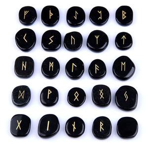 25pcs Crystal Rune Stone Set Elder Futhark <strong>Alphabet</strong> Laser Engraved 25pcs Runes Set Pocket Stones Carved Technique - Product Image 2