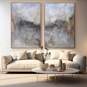 Peinture à l'huile abstraite artisanale, toile non encadrée, art mural pour la décoration de chambre d'hôtel moderne - Product Image 5