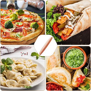 Rouleau à pâte en bois <span class=keywords><strong>pour</strong></span> pizza, cheesecake, pâtes, jiaozi, tortillas - Outil de cuisson écologique, passe au lave-vaisselle - Product Image 5