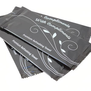 Logo gratuit Serviettes rafraîchissantes humides Oshibori <span class=keywords><strong>Serviette</strong></span> pré-humidifiée blanche légèrement parfumée à utiliser Serviettes humides <span class=keywords><strong>en</strong></span> microfibre chaudes ou froides - Product Image 1