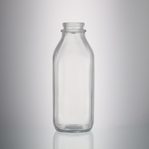 Personalizada personalizada etiqueta cuadrada clara 1 L de gran litro de leche 1000ml botella de vidrio con tapa al por mayor - Product Image 2