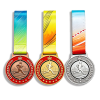 Médaille de finisseur de course à pied 5K 10K personnalisée avec logo, souvenir en métal, médaille sportive 3D émaillée rotative pour demi-marathon