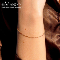 Bracelet pour femme EMANCO, chaîne fine classique, plaqué or, acier inoxydable, fermoir à ressort amélioré, bijoux minimalistes, vente en gros