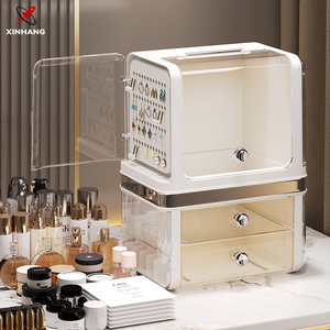 Xinhang rõ ràng hộp lưu trữ mỹ phẩm công suất lớn mỹ phẩm lưu trữ tủ đa năng trong suốt nhựa trang điểm tổ chức - Product Image 2