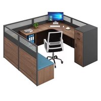 Table de travail de bureau en forme de L avec écran de séparation, lit de repos pliable, personnalisable, minimaliste