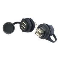 Conector USB2.0 Industrial de Montaje en Panel Lshitech M25.2mm IP67, Resistente a Altas Temperaturas, Polvo y Agua
