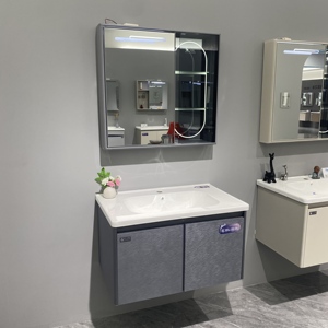 WJL Nuevo Diseño Moderno, Mueble <span class=keywords><strong>de</strong></span> Baño Inteligente con <span class=keywords><strong>Espejo</strong></span>, Acero Inoxidable Gris, Conjunto <span class=keywords><strong>de</strong></span> Muebles <span class=keywords><strong>de</strong></span> Baño - Product Image 2