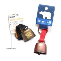 Clochette d'ours en métal coloré avec sangle en sangle pour la randonnée en plein air, le camping, l'équipement de sécurité pour la faune, accessoire cadeau d'extérieur