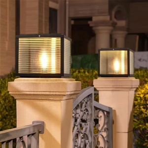 Chất Lượng Cao Hiện Đại Năng Lượng Mặt Trời Trụ Cột Đèn Ngoài Trời Hình Chữ Nhật Biệt Thự Vườn Bài Đèn Ngoài Trời Ánh Sáng Lịch Thi Đấu Cho Trụ Cột Trụ Cột Đèn - Product Image 4