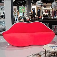 Sofá de Algodón con Diseño de Labios Rojos de Terciopelo para Decoración y Moda, Venta al por Mayor