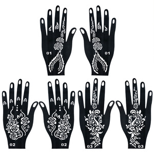 Autocollants de tatouage peints à la main, pochoirs évidés, pochoirs de tatouage personnalisés style dentelle florale, <span class=keywords><strong>henné</strong></span> - Product Image 5