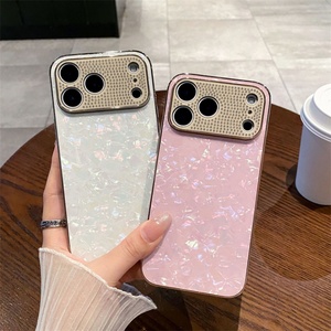 เคสโทรศัพท์มือถือลายเปลือกหอยประดับเพชรสำหรับ iPhone 17 Air 16 15 Pro Max  เลนส์วิบวับ สีสันสดใส  วัสดุ IMD PC Tpu  ฝาหลัง - Product Image 3