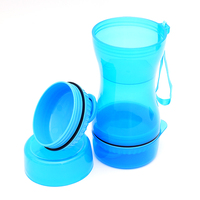Maßgefertigte Tragbare 2-in-1 Auslaufsichere Reise-Futter- und Wasserspenderflasche für Katzen und Hunde für Outdoor-Spaziergänge