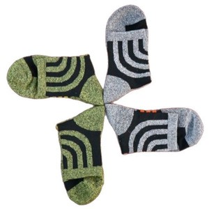Athletic Socks Mid Calf Cotton Hiking Outdoor Sports Gradient Pattern Military Green And Gray - Product Image 5