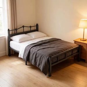 Struttura <span class=keywords><strong>letto</strong></span> pieghevole in metallo resistente salvaspazio, <span class=keywords><strong>letto</strong></span> singolo in <span class=keywords><strong>ferro</strong></span> retrò con <span class=keywords><strong>testiera</strong></span> bassa per riposo in ufficio - Product Image 2